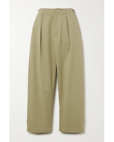 Burberry Cotton Tapered Trousers - Green