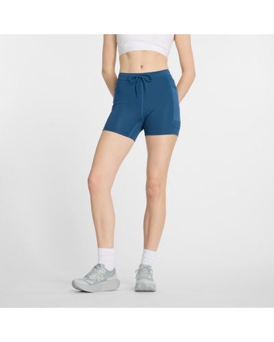 New Balance District Vision X Fitted Short In Poly Knit - Blue