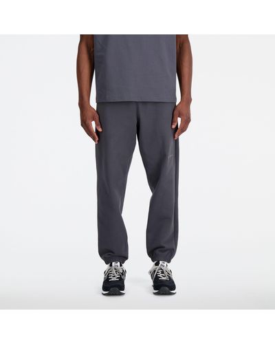 New Balance Athletics Linear Pant In Black Cotton - Grey