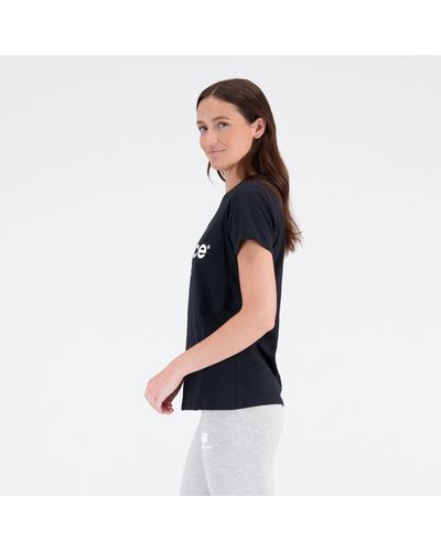 New Balance Essentials reimagined archive cotton jersey athletic fit t-shirt in nero