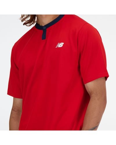 New Balance Tournament Top In Red Poly Knit