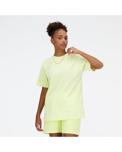 New Balance Femme Athletics Jersey T-Shirt En, Cotton Jersey, Taille - Vert