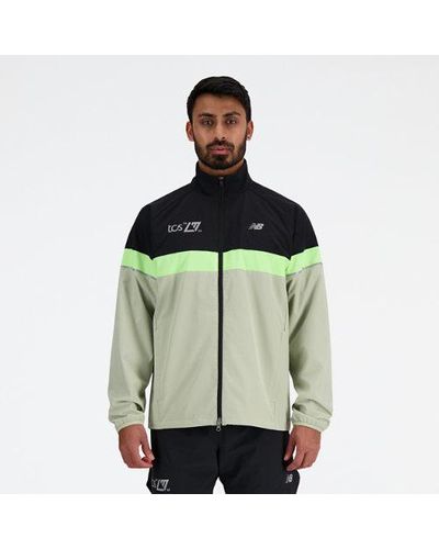 New Balance Homme London Edition Marathon Jacket En, Polywoven, Taille - Vert