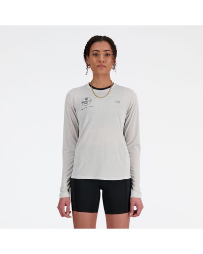 New Balance Rbc Brooklyn Half Athletics Long Sleeve Shirt - Gray