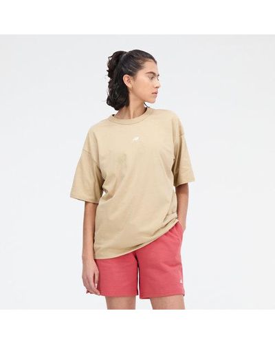 New Balance Femme Athletics Oversized T-Shirt En, Cotton, Taille - Neutre