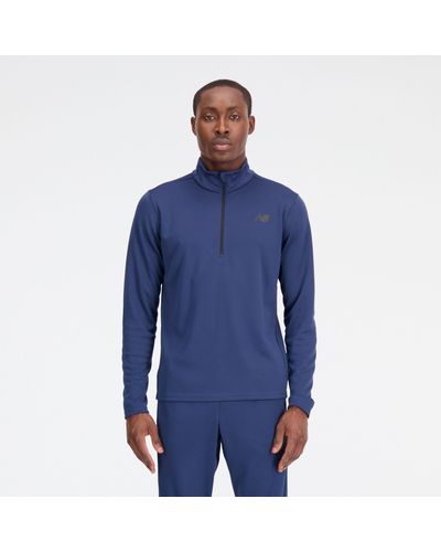 New Balance Knit 1/4 zip in blu