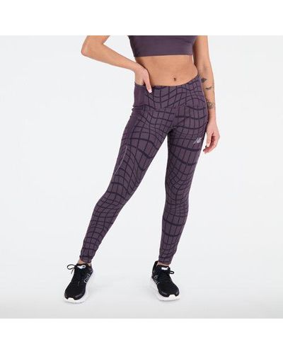 New Balance Femme Printed Impact Run Tight En, Poly Knit, Taille - Violet