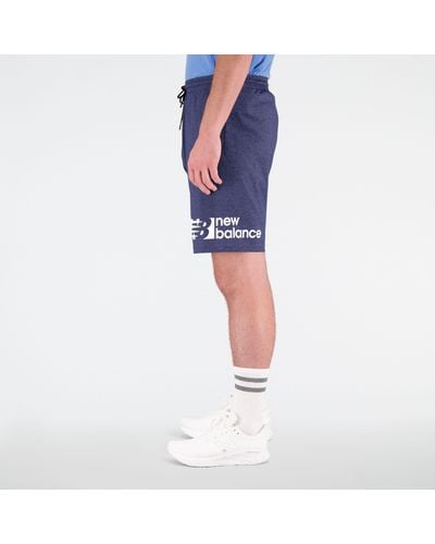New Balance Heathertech Knit Shorts - Blau