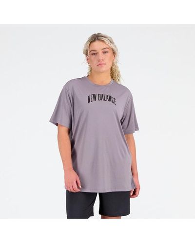 New Balance Relentless Oversized Tee En, Poly Knit, Taille - Violet