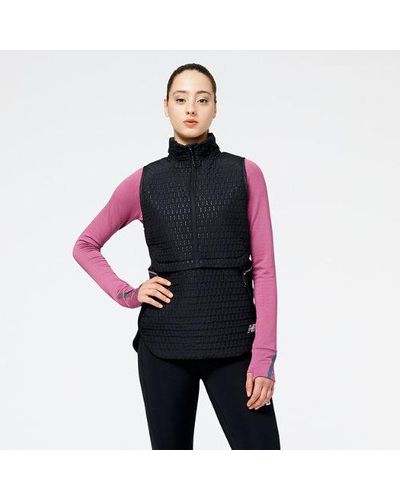 New Balance Femme Nb Heat Grid Vest En, Poly Knit, Taille - Rouge