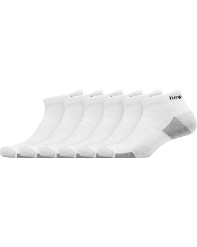 New Balance Cushioned Tab Socks 6 Pack - White