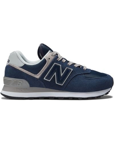 New Balance 574 Core In Suede/mesh - Blue