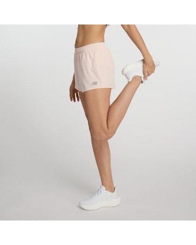 New Balance Femme Rc Short 3&Quot; En, Polywoven, Taille - Rose