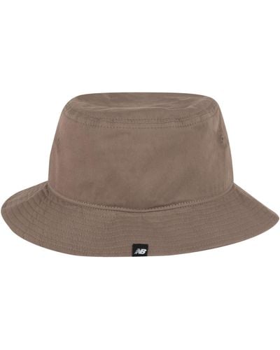 New Balance Bucket Hat In Brown Cotton