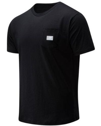 New Balance Hommes T-Shirt Nb Athletics Pocket En, Cotton, Taille - Noir
