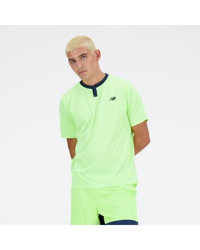 New Balance Tournament Top In Green Poly Knit