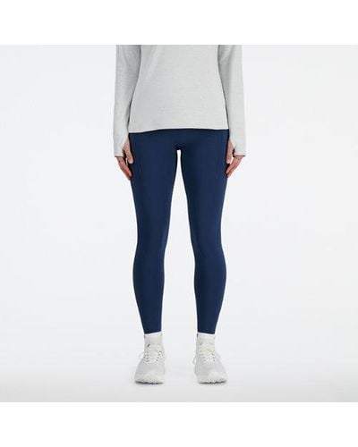 New Balance Mujer Nb Sleek Pocket High Rise Legging 27&Quot; En, Poly Knit, Talla - Azul