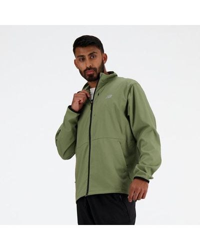 New Balance Homme Stretch Woven Jacket En, Polywoven, Taille - Vert