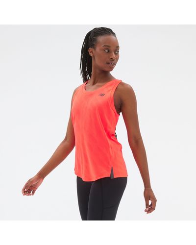 New Balance Q Speed Jacquard Tank In Poly Knit - Red