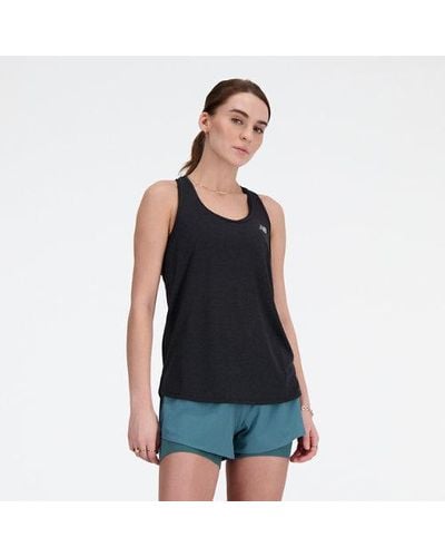New Balance Femme Athletics Tank En, Poly Knit, Taille - Noir