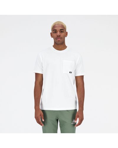 New Balance T-shirt essentials reimagined cotton jersey short sleeve t-shirt in bianca - Bianco