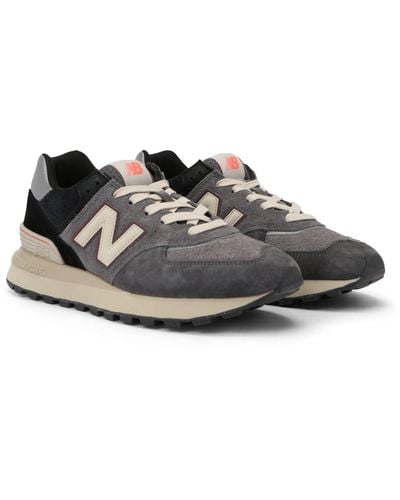 New Balance 574 Legacy In Grey/black Suede/mesh