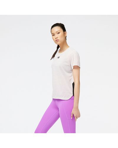 New Balance Impact run luminous short sleeve in rosa - Viola