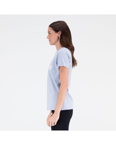 New Balance Essentials reimagined archive cotton jersey athletic fit t-shirt in grigio - Bianco