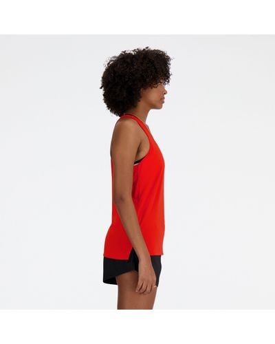 New Balance Sport Essentials Tank In Poly Knit - Red