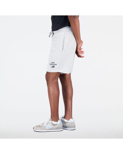 New Balance Pantalones cortos essentials reimagined french terry - Blanco