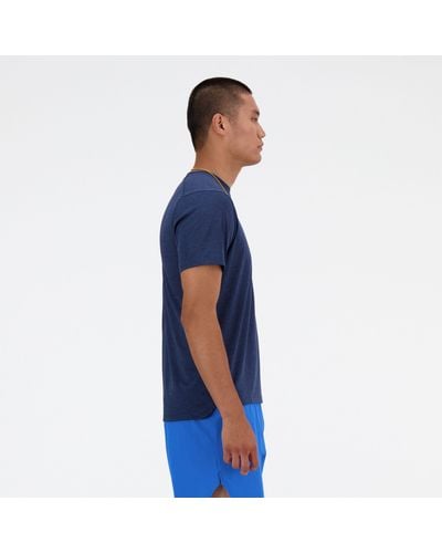 New Balance Athletics T-shirt In Navy Blue Poly Knit