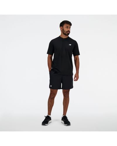 New Balance Tournament Top In Black Poly Knit