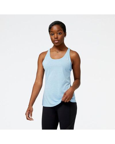 New Balance Femme Impact Run Tank En, Poly Knit, Taille - Bleu