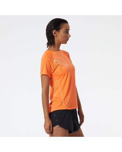 New Balance T-shirt col rond manches courtes - Orange