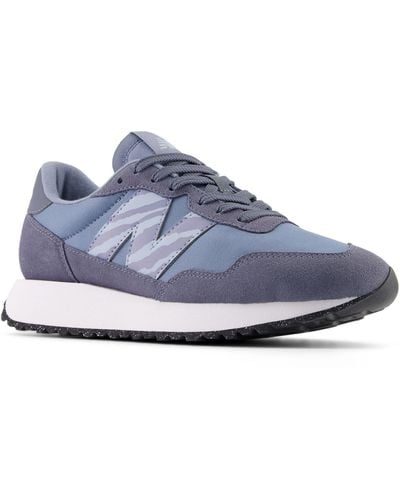 New Balance 237 In Grey Suede/mesh - Blue