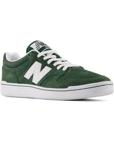New Balance Nb Numeric 480 In Green/white Suede/mesh