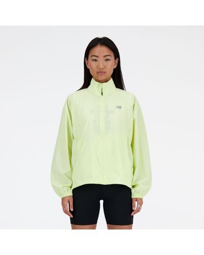 New Balance Athletics Packable Jacket In Light Green Polywoven