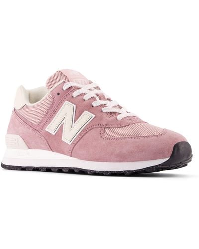 New Balance 574 In Pink/beige Suede/mesh