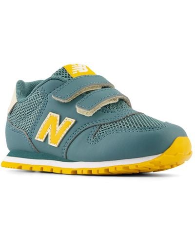 New Balance Infants' 500 Hook & Loop In Green/yellow Synthetic - Blue