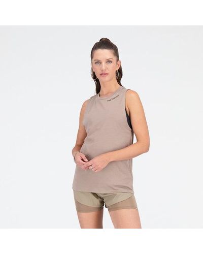 New Balance Femme Relentless Heathertech Tank En, Poly Knit, Taille - Neutre