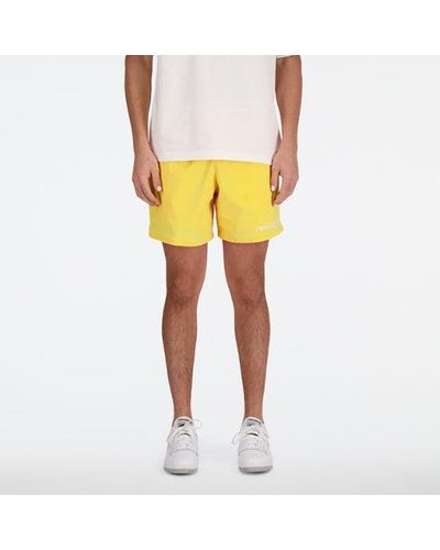 New Balance Homme Archive Stretch Woven Short En, Polywoven, Taille - Jaune