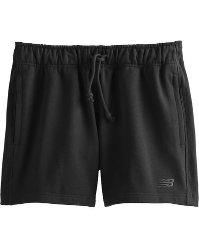 New Balance Athletics French Terry Short 5" In Cotton - Black