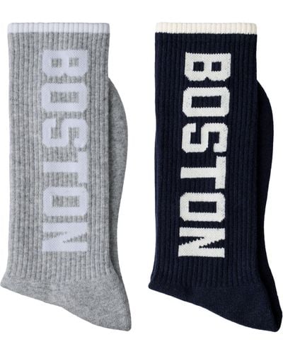 New Balance Boston Crew Socks 2 Pack - Blauw