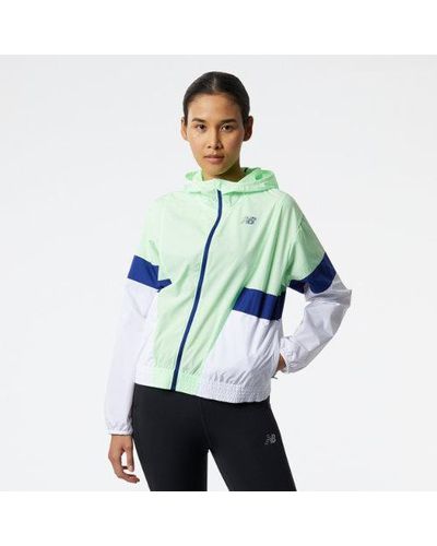 New Balance Femme Fast Flight Jacket En, Polywoven, Taille - Vert