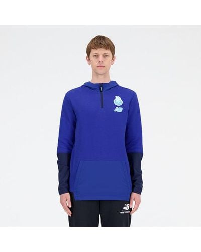 New Balance Homme Fc Porto Overhead Hoodie En, Polyester, Taille - Bleu