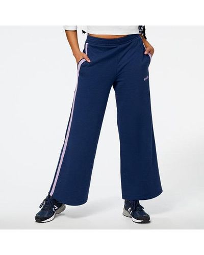 New Balance Femme Pantalons Nb Sport Graphic En, Cotton, Taille - Bleu