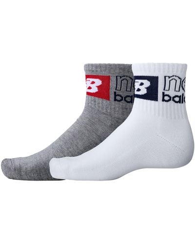 New Balance Sports Essentials Ankle Socks 2 Pack - Gray