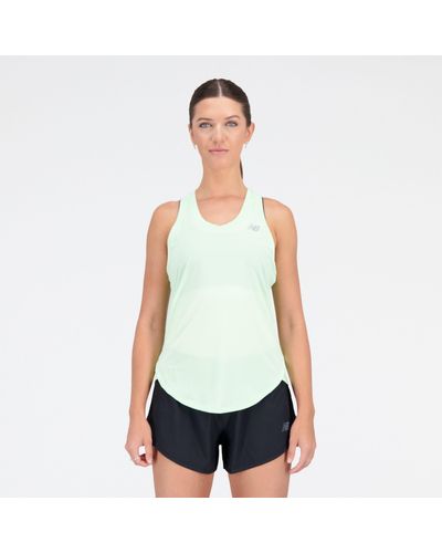 New Balance Accelerate Tank In Poly Knit - White