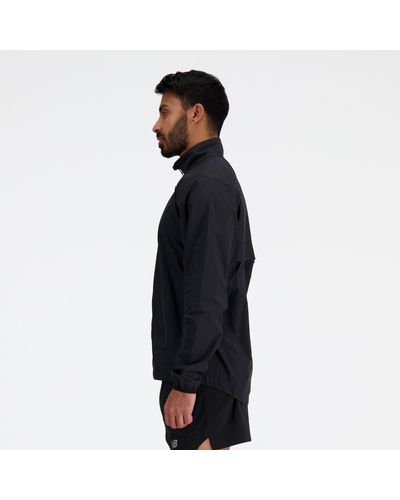 New Balance London Edition Nb Athletics Packable Run Jacket In Black Polywoven