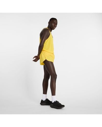 New Balance District Vision X Split Short In Polywoven - Yellow